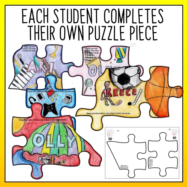 Back to school collaborative puzzle light bulb b Back to school collaborative puzzle light bulb b