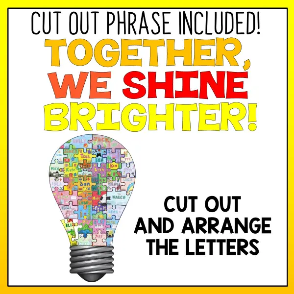 Back to school collaborative puzzle light bulb c Back to school collaborative puzzle light bulb c