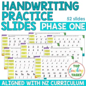Handwriting Practice Slides - New Zealand Basic Script (Years 0–3)