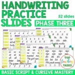 Handwriting Practice Slides NZ Basic Script Phase Three