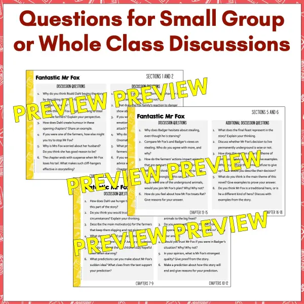 Fantastic Mr Fox novel study b Fantastic Mr Fox novel study b