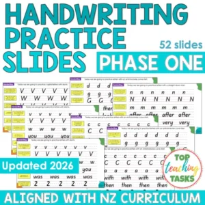 Handwriting Practice Slides - New Zealand Basic Script (Years 0–3) Updated 2026