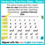 Handwriting Practice Slides NZ Basic Script Phase One a