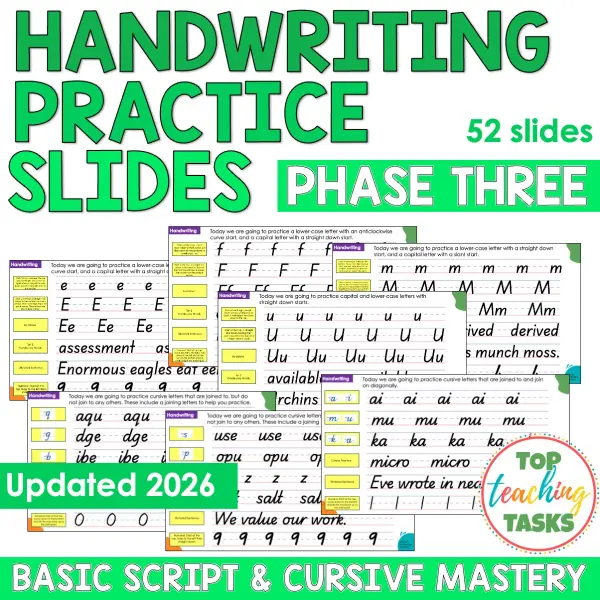 Handwriting Practice Slides NZ Basic Script Phase Three Handwriting Practice Slides NZ Basic Script Phase Three