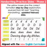 Handwriting Practice Slides NZ Basic Script Phase Two a