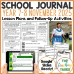 School Journal Year 7-8 Nov 2025 activities