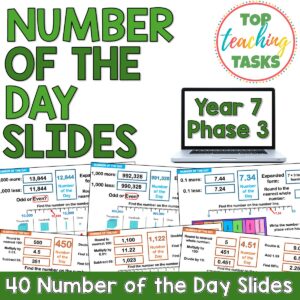 Number of the Day Slides – Year 7 Math Warm-Ups (Phase 3)