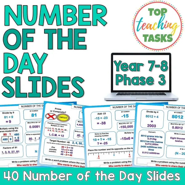 Number of the day phase 3 year 7-8