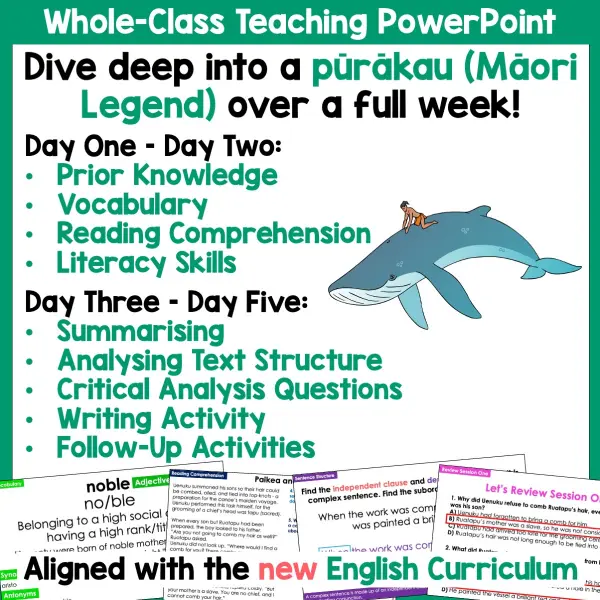 Paikea and the Whale Whole Class Reading and Writing a Paikea and the Whale Whole Class Reading and Writing a