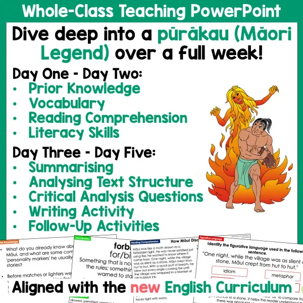 How Māui Discovered Fire Whole Class Reading and Writing a How Māui Discovered Fire Whole Class Reading and Writing a