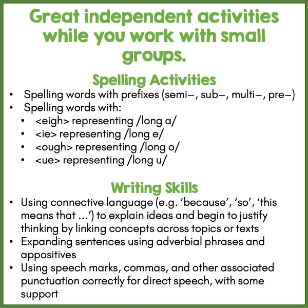 Independent Literacy Activities Year 5 Set One c Independent Literacy Activities Year 5 Set One c