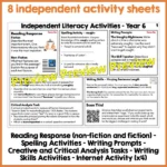Independent Literacy Activities Year 6 Set One a