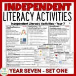 Independent Literacy Activities Year 7 Set One