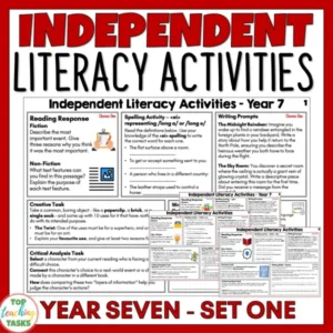 Independent Literacy Activities: Year 7 (Set One) - Spelling and Writing Skills