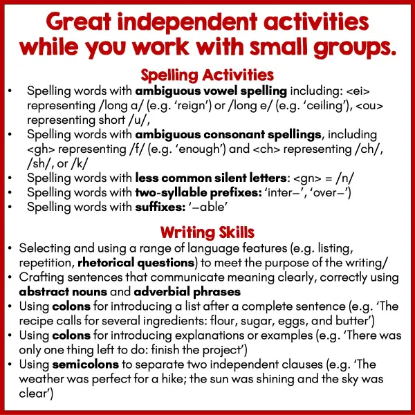 Independent Literacy Activities Year 7 Set One c Independent Literacy Activities Year 7 Set One c