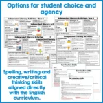 Independent Literacy Activities Year 8 Set One b