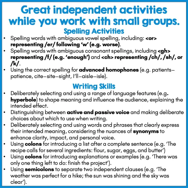 Independent Literacy Activities Year 8 Set One c Independent Literacy Activities Year 8 Set One c