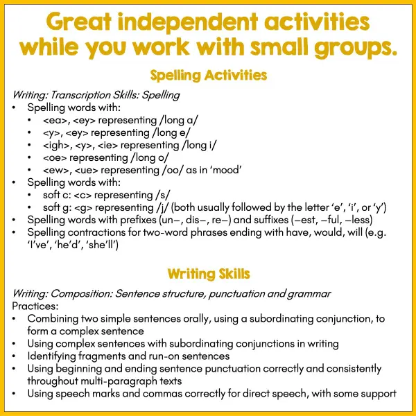 Independent Literacy Skills Activities Year c Independent Literacy Skills Activities Year c