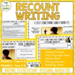 Recount Writing Activities Year 4-8