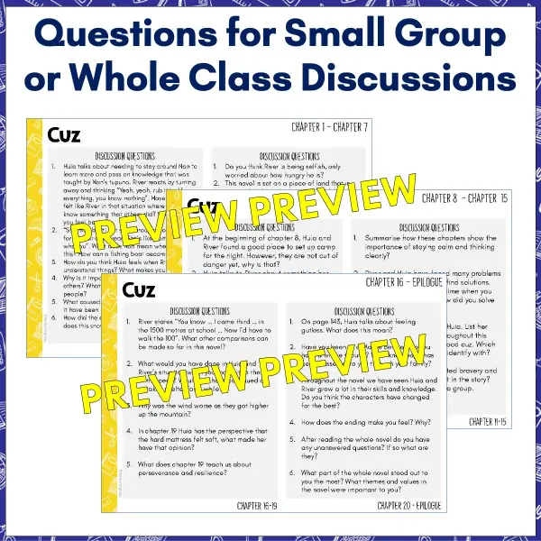 Cuz Novel Study b Cuz Novel Study b