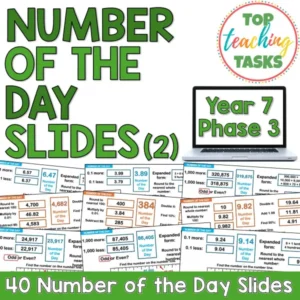 Number of the Day Slides – Year 7 Math Warm-Ups (Phase 3) Set Two