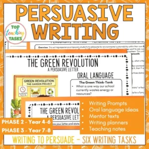 Persuasive Writing Activities: Writing to Persuade Phase 2-3 (Year 4-8)