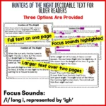 Hunters of the Night Decodable Text and Activities for Older Readers b
