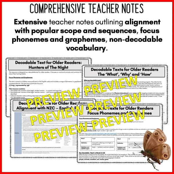 Hunters of the Night Decodable Text and Activities for Older Readers d Hunters of the Night Decodable Text and Activities for Older Readers d