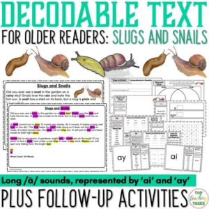 Decodable Text for Older Readers: Slugs and Snails